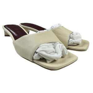 STAUD Simone Lambskin Mules Ivory Size EU 38.5 | US 8.5